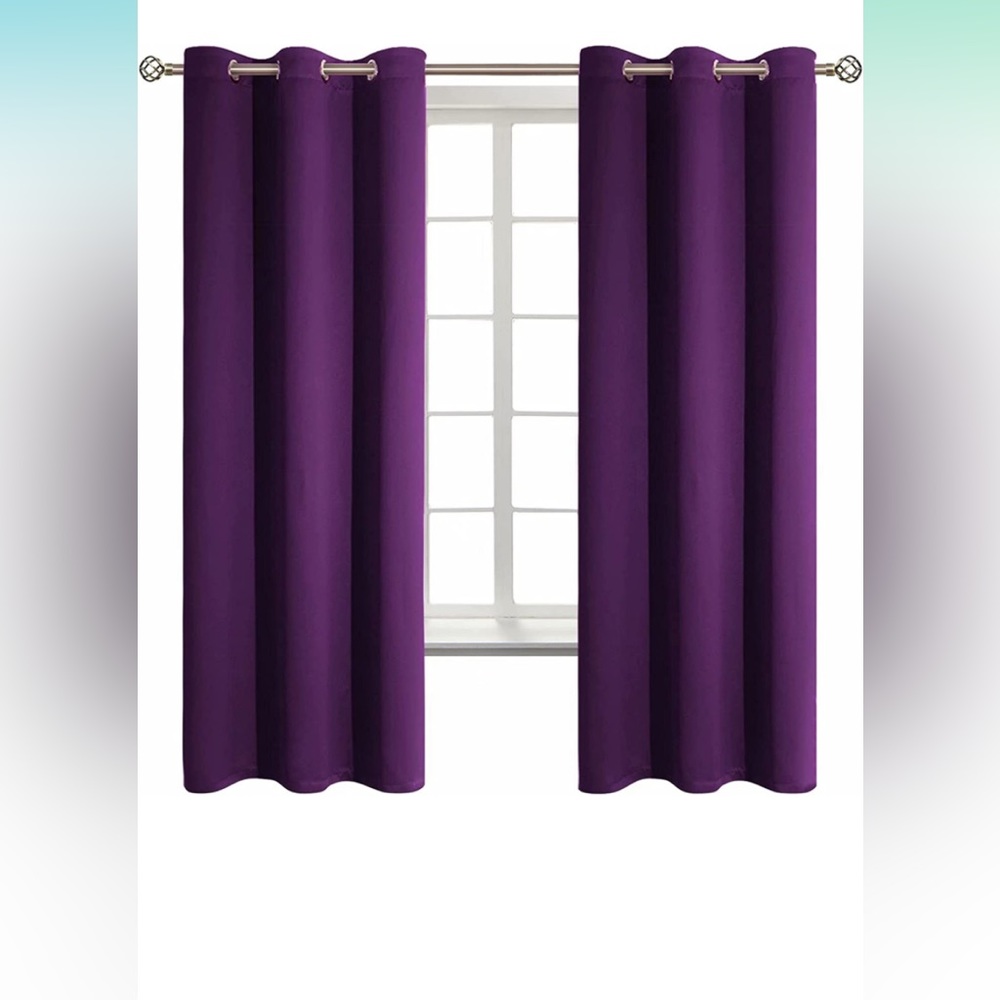 Purple blackout curtains set of 2